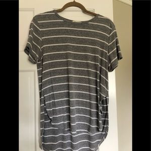 Ginger G short Sleeve ribbed striped tshirt